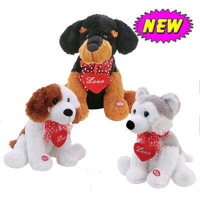 Urso de peluche bonito do dia de Valentim com os brinquedos enchidos coração do impulso da flor