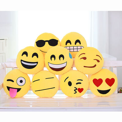 amarelo do Emoticon de Emoji de 22 estilos e coxins e descansos enchidos redondos para a decoração home