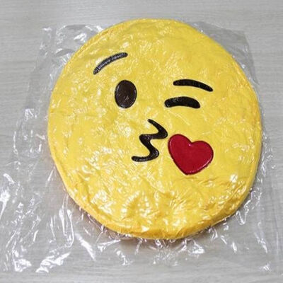 Descanso enchido redondo do sono do bebê do Emoticon amarelo de Emoji para o uso home