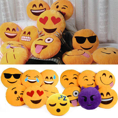 Descanso enchido redondo do sono do bebê do Emoticon amarelo de Emoji para o uso home