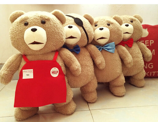 O poliéster vermelho de Brown dos brinquedos bonitos do luxuoso do bebê do urso de Ted aceita o ODM do OEM
