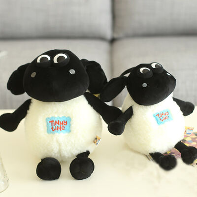 O luxuoso macio animal dos carneiros de Shaun dos desenhos animados brinca o branco preto enchido quente