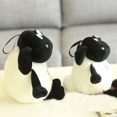 O luxuoso macio animal dos carneiros de Shaun dos desenhos animados brinca o branco preto enchido quente
