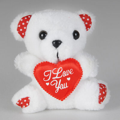 Urso de peluche enchido dos brinquedos do dia de Valentim da forma com comemoração vermelha do impulso do coração