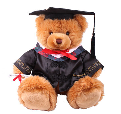Brinquedos macios enchidos do luxuoso do urso de peluche do doutor Graduação de 18 polegadas para a celebração da coleção