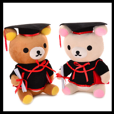 Brinquedos macios enchidos do luxuoso do urso de peluche do doutor Graduação de 18 polegadas para a celebração da coleção