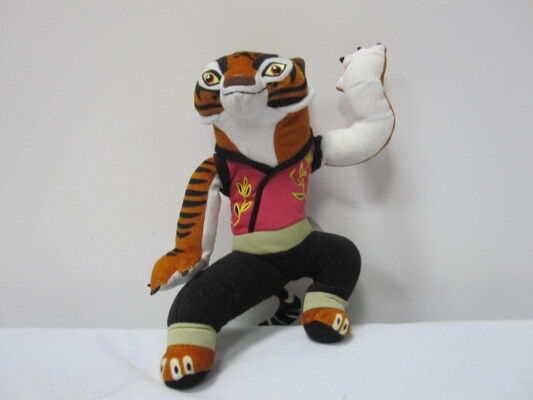 o luxuoso bonito dos desenhos animados de 20cm brinca bichos de pelúcia dos desenhos animados do tigre fêmea da panda de Kungfu