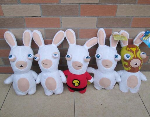 O luxuoso delirante bonito dos desenhos animados de Rayman Rabbids brinca o costume bonito branco
