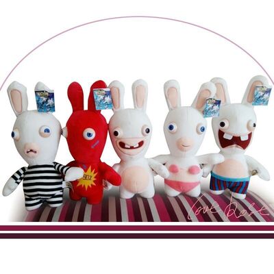 O luxuoso delirante bonito dos desenhos animados de Rayman Rabbids brinca o costume bonito branco