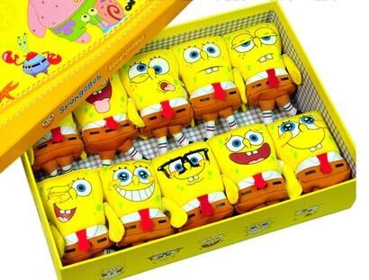 Forme a desenhos animados o estilo de SpongeBob 20 brinquedos enchidos da expressão luxuoso diferente