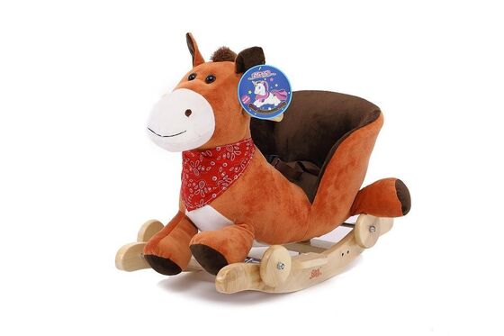 Cadeira animal de balanço do bebê do luxuoso dos alces de Brown da forma para o passeio do bebê no jogo