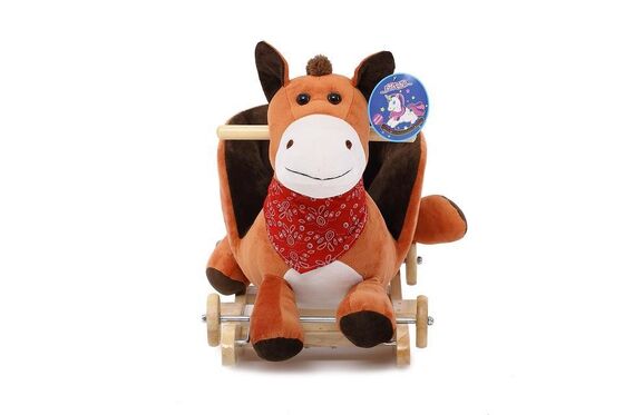 Cadeira animal de balanço do bebê do luxuoso dos alces de Brown da forma para o passeio do bebê no jogo