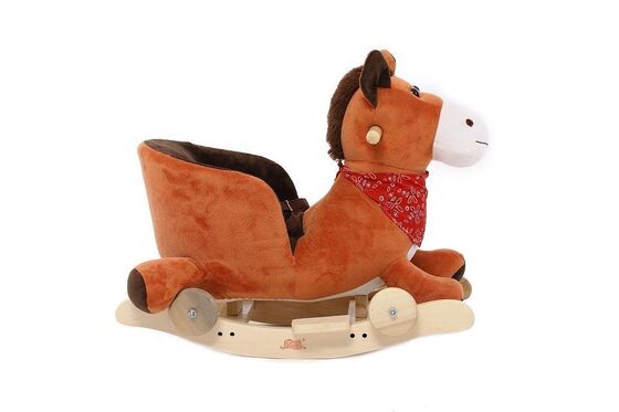 Cadeira animal de balanço do bebê do luxuoso dos alces de Brown da forma para o passeio do bebê no jogo