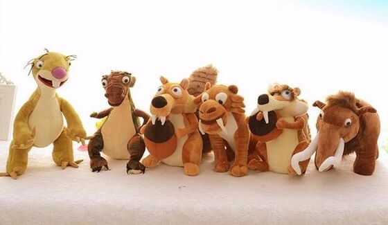 Os bichos de pelúcia pequenos da idade do gelo 5 bonitos dos desenhos animados/encheram brinquedos do luxuoso 10 polegadas