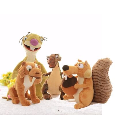 Os bichos de pelúcia pequenos da idade do gelo 5 bonitos dos desenhos animados/encheram brinquedos do luxuoso 10 polegadas