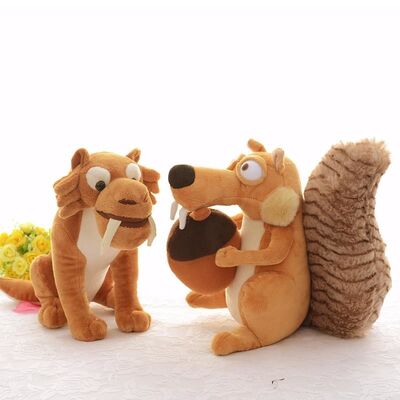 Os bichos de pelúcia pequenos da idade do gelo 5 bonitos dos desenhos animados/encheram brinquedos do luxuoso 10 polegadas