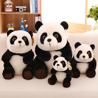O bicho de pelúcia caçoa a panda genuína dada forma, 20cm/30cm/45cm do preto do luxuoso dos brinquedos do luxuoso
