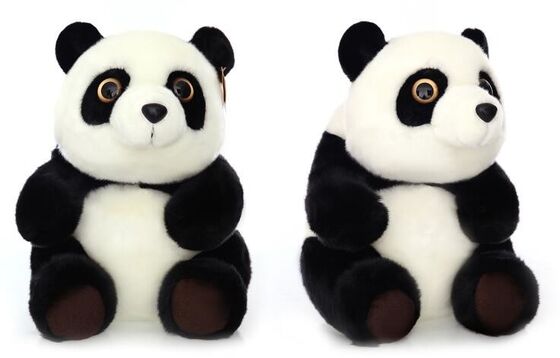 O bicho de pelúcia caçoa a panda genuína dada forma, 20cm/30cm/45cm do preto do luxuoso dos brinquedos do luxuoso