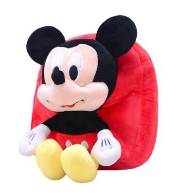 Trouxa vermelha de Mickey Mouse de 12 polegadas para a criança com tamanho macio da tela do luxuoso