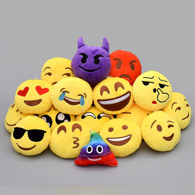 Brinquedo bonito bonito Keychain do luxuoso de Emoji com o gancho para presentes da promoção
