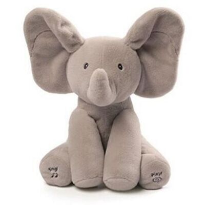 Auge cinzento brinquedos de um luxuoso da música da vaia, brinquedo enchido eletrônico do elefante