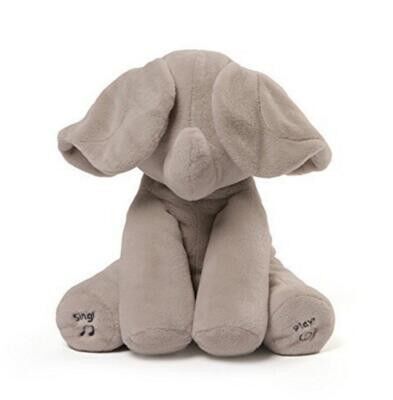Auge cinzento brinquedos de um luxuoso da música da vaia, brinquedo enchido eletrônico do elefante