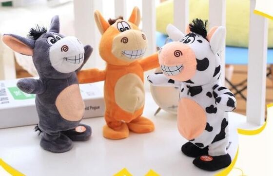 Brinquedos enchidos eletrônicos educacionais de passeio e faladores da música para bebês