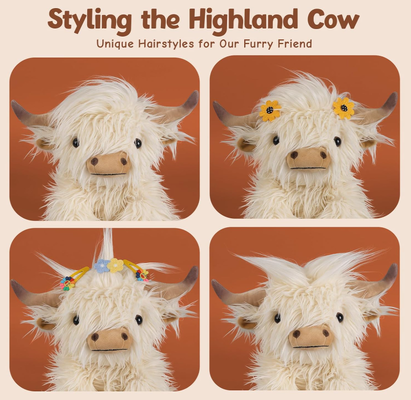 Cute Highland Cow Companion Brinquedos de animais de pelúcia para marcas globais