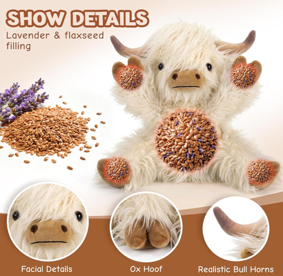 Cute Highland Cow Companion Brinquedos de animais de pelúcia para marcas globais