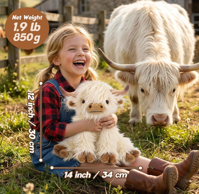 Cute Highland Cow Companion Brinquedos de animais de pelúcia para marcas globais