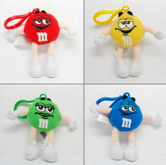 O luxuoso bonito Keychains dos bichos de pelúcia verdes do caráter de M&M personalizou