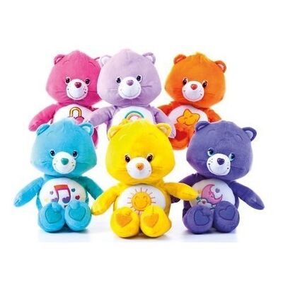 O cuidado original carrega brinquedos do luxuoso dos desenhos animados dos bichos de pelúcia, roxo/azul/amarelo