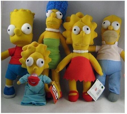 Os brinquedos do luxuoso dos desenhos animados dos bichos de pelúcia de Simpsons, material do poliéster