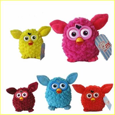 Brinquedos do luxuoso dos desenhos animados do bicho de pelúcia de Furby com o olho plástico para a coleção