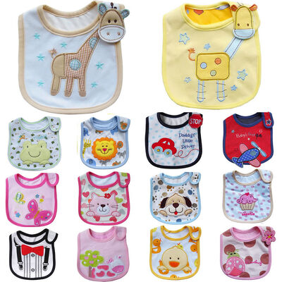 Crianças que alimentam a babadores feitos sob encomenda do bebê babadores descartáveis da criança com desenhos animados do leão