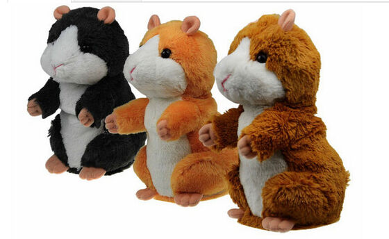 Brinquedos do luxuoso da música do rato do hamster das crianças, bichos de pelúcia infantis eletrônicos
