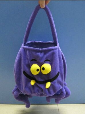 brinquedos enchidos do luxuoso do presente de 12inch Dia das Bruxas saco roxo para o partido de Dia das Bruxas