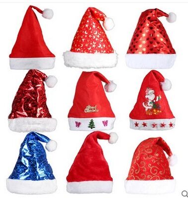 O luxuoso personalizado brinca o chapéu do Natal da dança com ouro Podwer, vermelho/azul