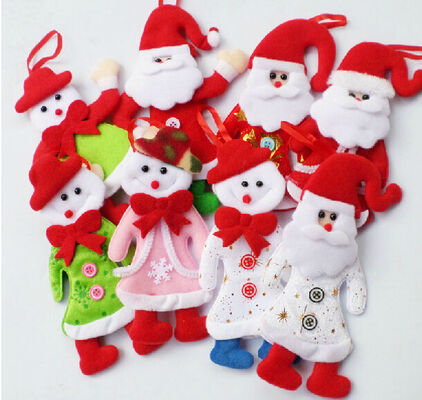 O luxuoso enchido Santa do Natal da boneca da árvore de Natal brinca bichos de pelúcia do feriado