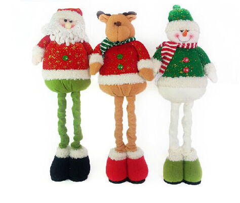 Brinquedos enchidos do luxuoso do Natal da boneca do boneco de neve da rena com pé de Streaching