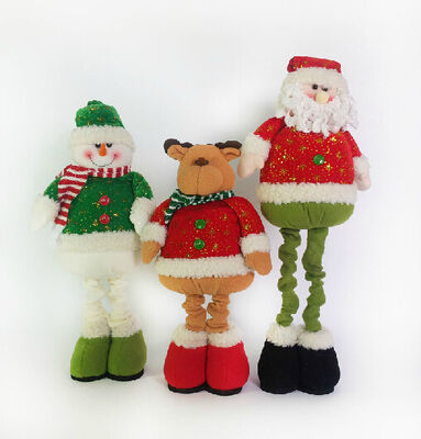 Brinquedos enchidos do luxuoso do Natal da boneca do boneco de neve da rena com pé de Streaching