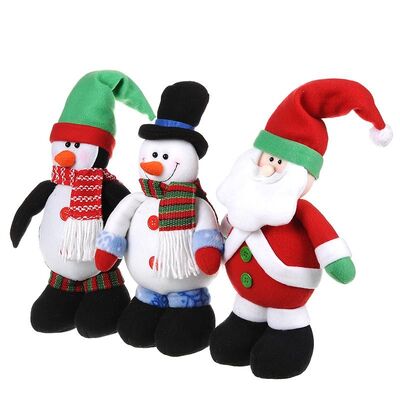Natal bonito brinquedo enchido do luxuoso do boneco de neve da boneca de Santa para crianças
