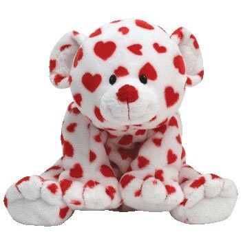 cão macio do dia de Valentim de 25cm com coração vermelho os brinquedos enchidos do impulso para presentes