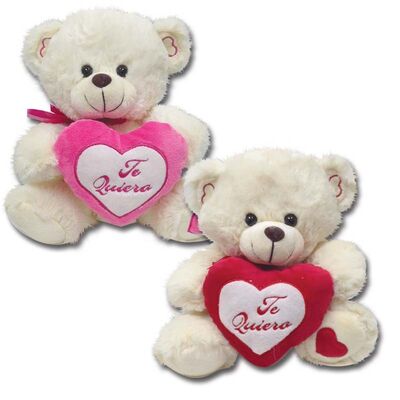 Fora do dia de Valentim branco urso macio enchido do luxuoso dos brinquedos com coração vermelho