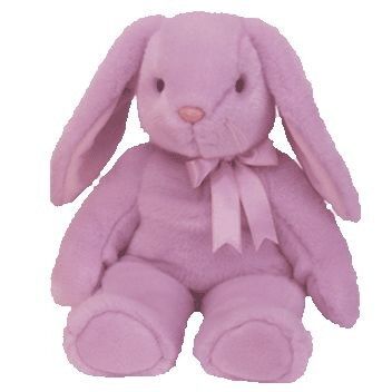O impulso enchido roxo dos coelhinhos da Páscoa brinca bichos de pelúcia macios do feriado