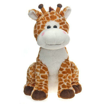 O luxuoso pequeno bonito cinzento feito sob encomenda do bicho de pelúcia do girafa do bebê brinca 8 polegadas