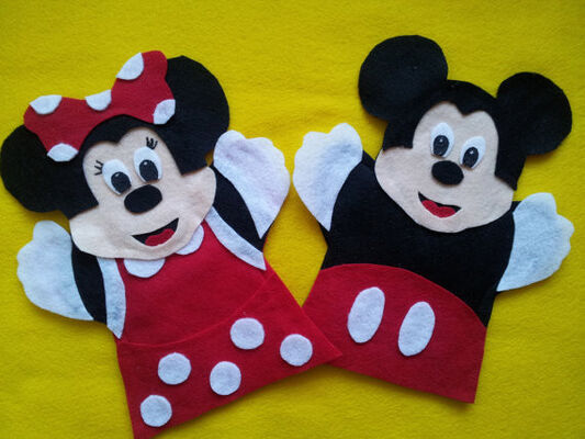 Fantoches do dedo do luxuoso de Mickey Mouse Minnie Mouse sentidos para presentes da promoção