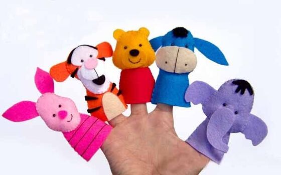 Disney clássico sentiu fantoches do dedo do luxuoso, asno/Tigger/leitão/Pooh/Elephent