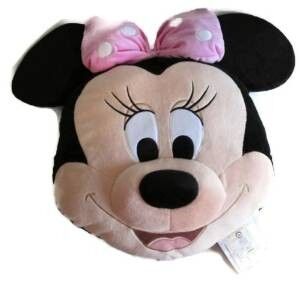 Descansos grandes dos coxins da cabeça de Disney Minnie Mouse do preto e do rosa para o fundamento