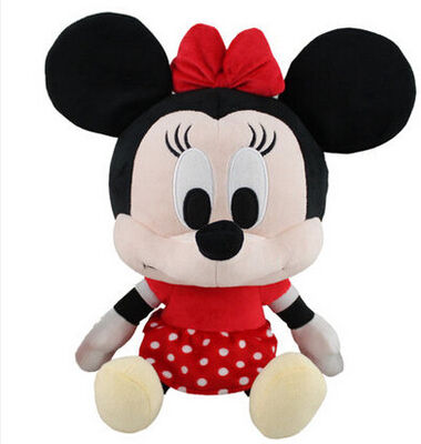 Brinquedos macios do luxuoso de Disney do rosa do brinquedo de Minnie Mouse da cabeça grande com logotipo feito sob encomenda